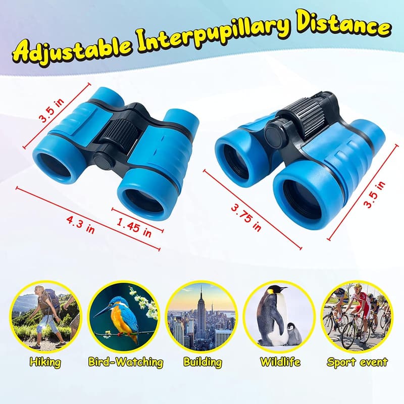 Kids' Outdoor Binoculars, Blue - Birthday Gift