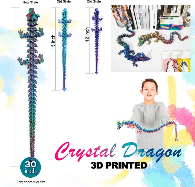 Festival 3D Articulated Crystal Dragon Toy