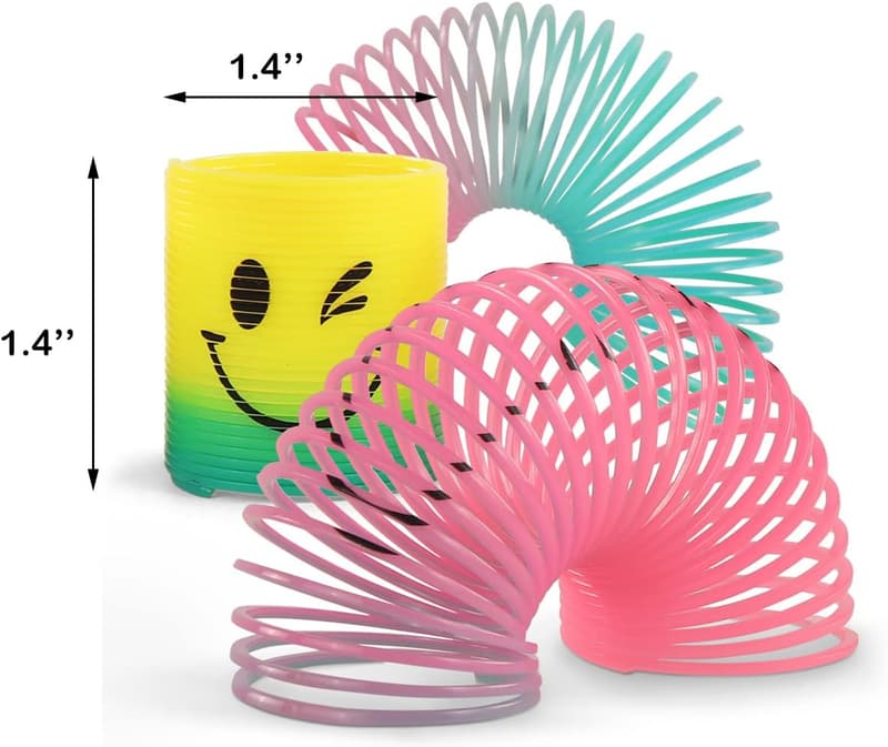 Birthday Mini Rainbow Coil Springs - 30-Pack Party Favors