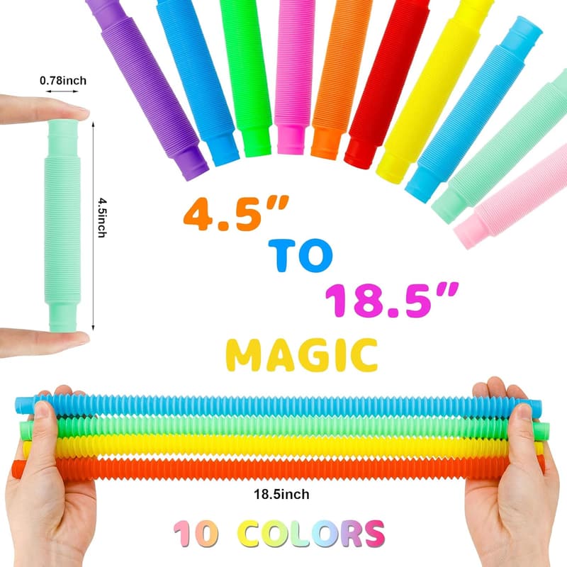 Sensory Pop Tubes 30-Pack: Stress Relief Toys