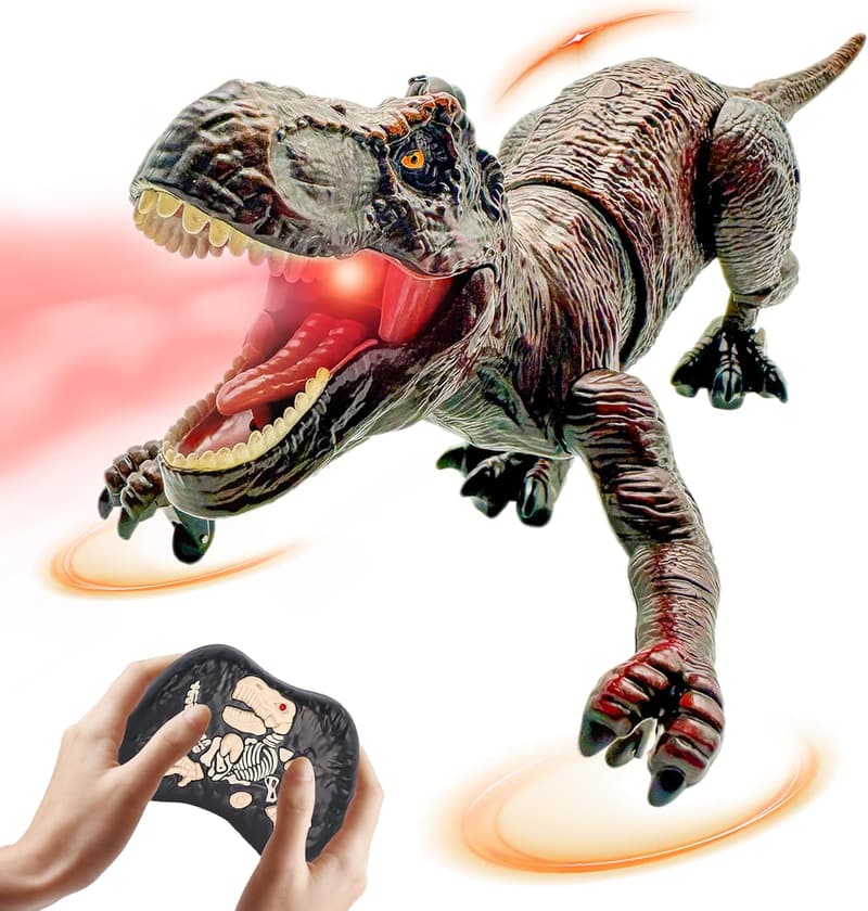 Christmas Remote Control Dinosaur Toy for Boys, Brown