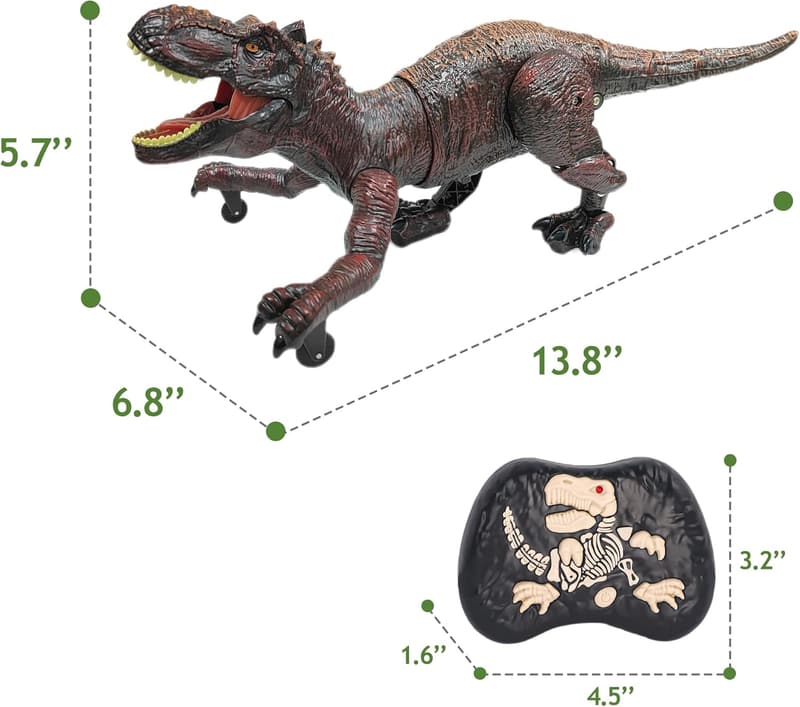 Christmas Remote Control Dinosaur Toy for Boys, Brown