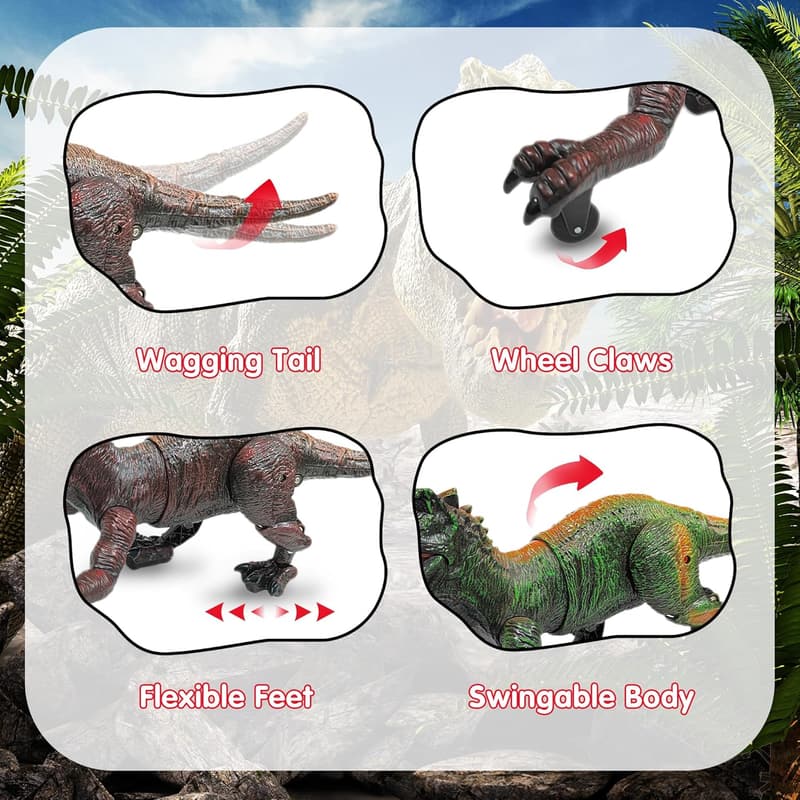 Christmas Remote Control Dinosaur Toy for Boys, Brown