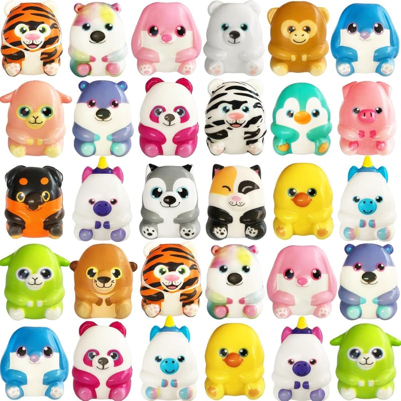 Kids' Birthday Squishy Toy Pack - 30 Stress Relief Squeezes