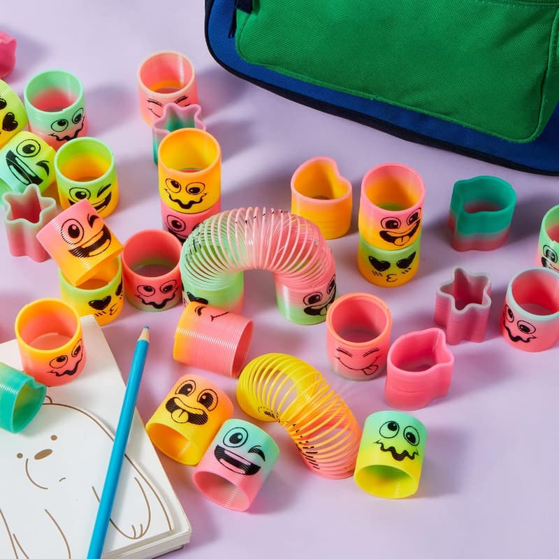 Spring Rainbow Coil Toys, 30-Pack Party Favors