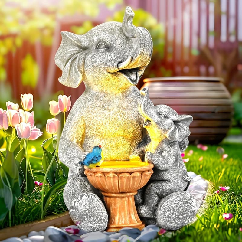 Birthday Gift Elephant Solar Garden Ornament