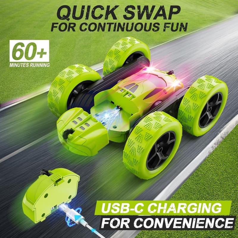 Birthday Stunt RC Car for Kids 6+, 4WD 360° Rotating
