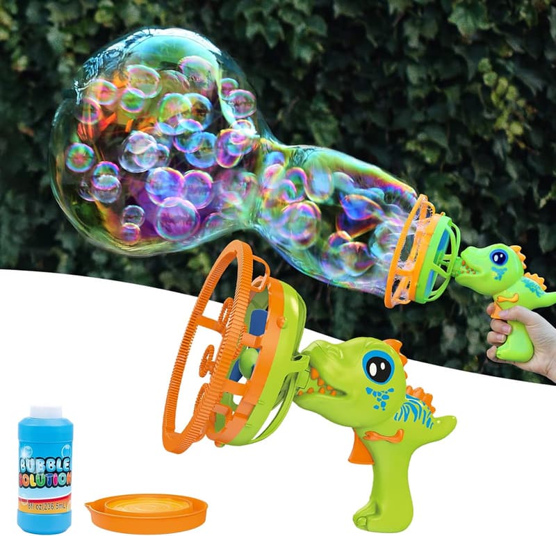 Birthday Dinosaur Bubble Blower Toy for Kids (Green)