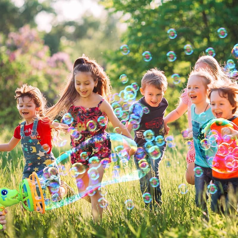 Birthday Dinosaur Bubble Blower Toy for Kids (Green)