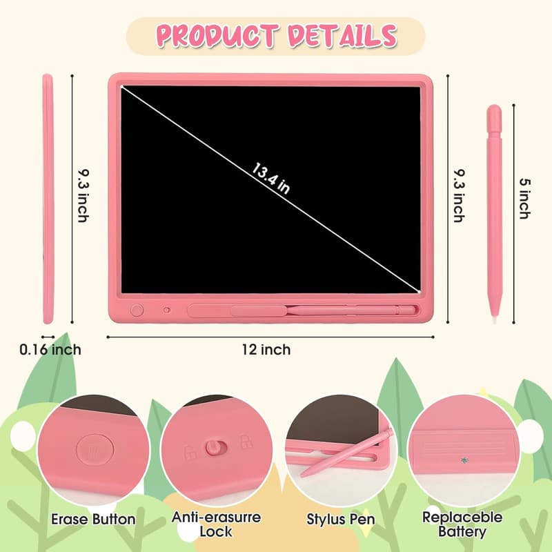Christmas Gift: Pink LCD Drawing Tablet for Kids