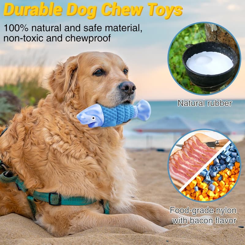 Tough Dog Chew Toy for Aggressive Chewers, Bacon Flavor