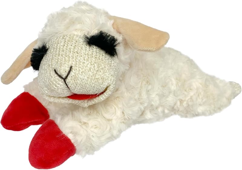 Squeaky Lamb Chop Plush Toy for Dogs, Cream 10