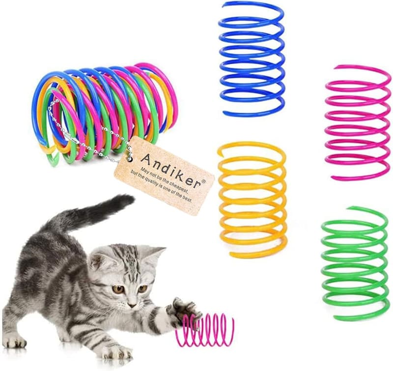 Interactive Cat Spring Toy Set, 12-Piece