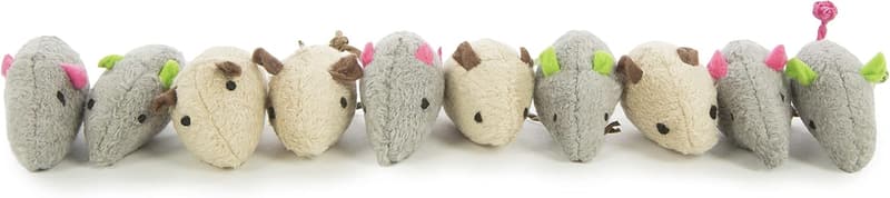Catnip Cat Toys Set, 10-Pack Gray/Cream