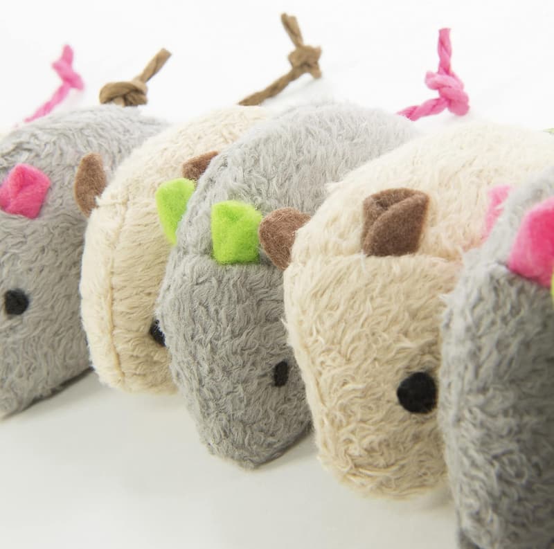 Catnip Cat Toys Set, 10-Pack Gray/Cream