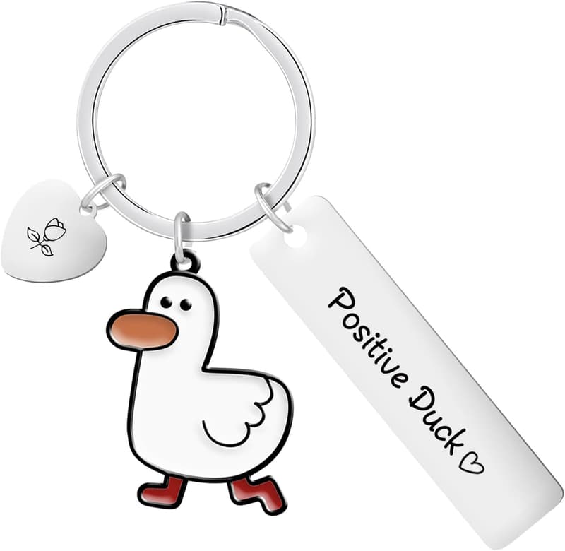 Keychain with Inspirational Duck Message Card
