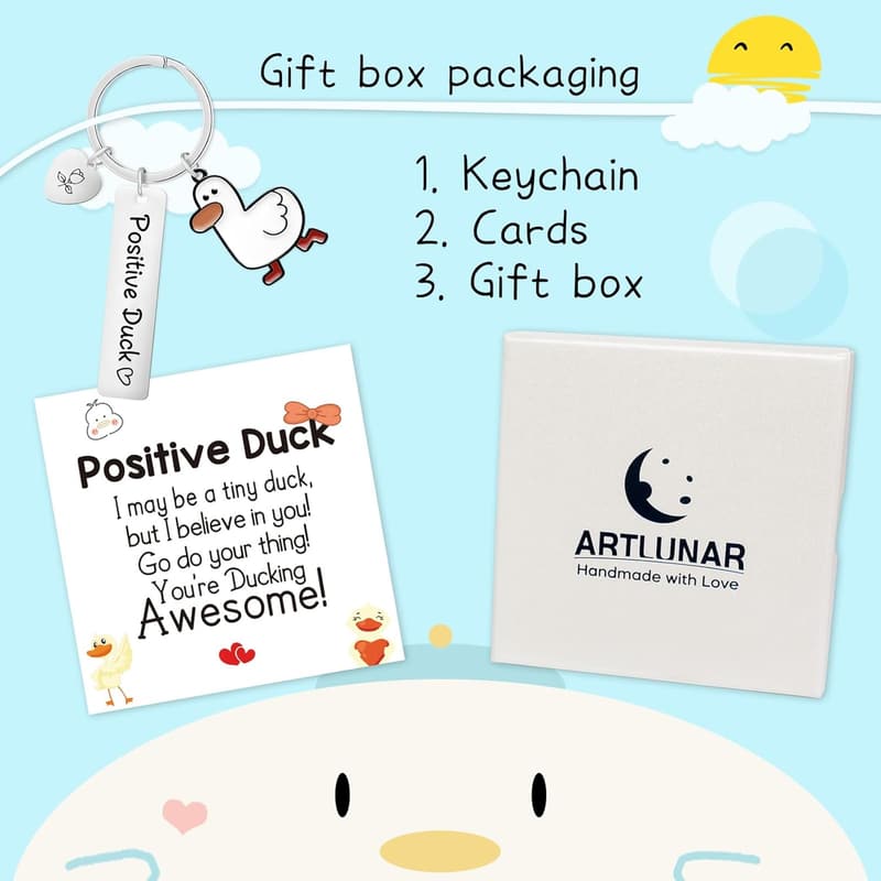 Keychain with Inspirational Duck Message Card