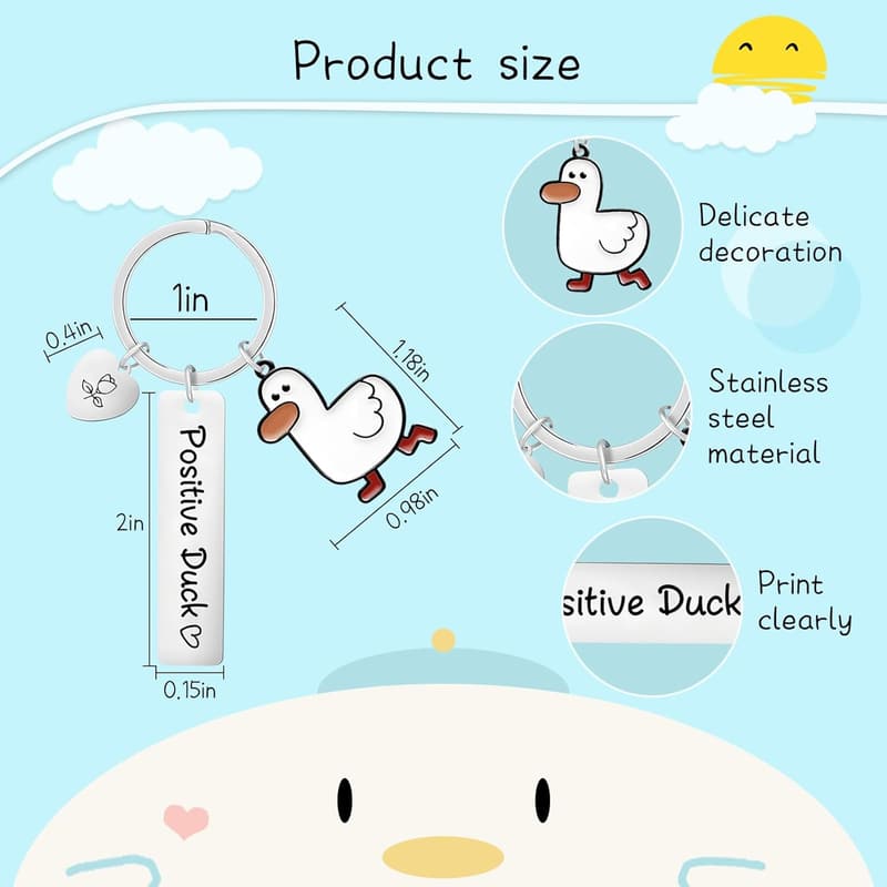 Keychain with Inspirational Duck Message Card