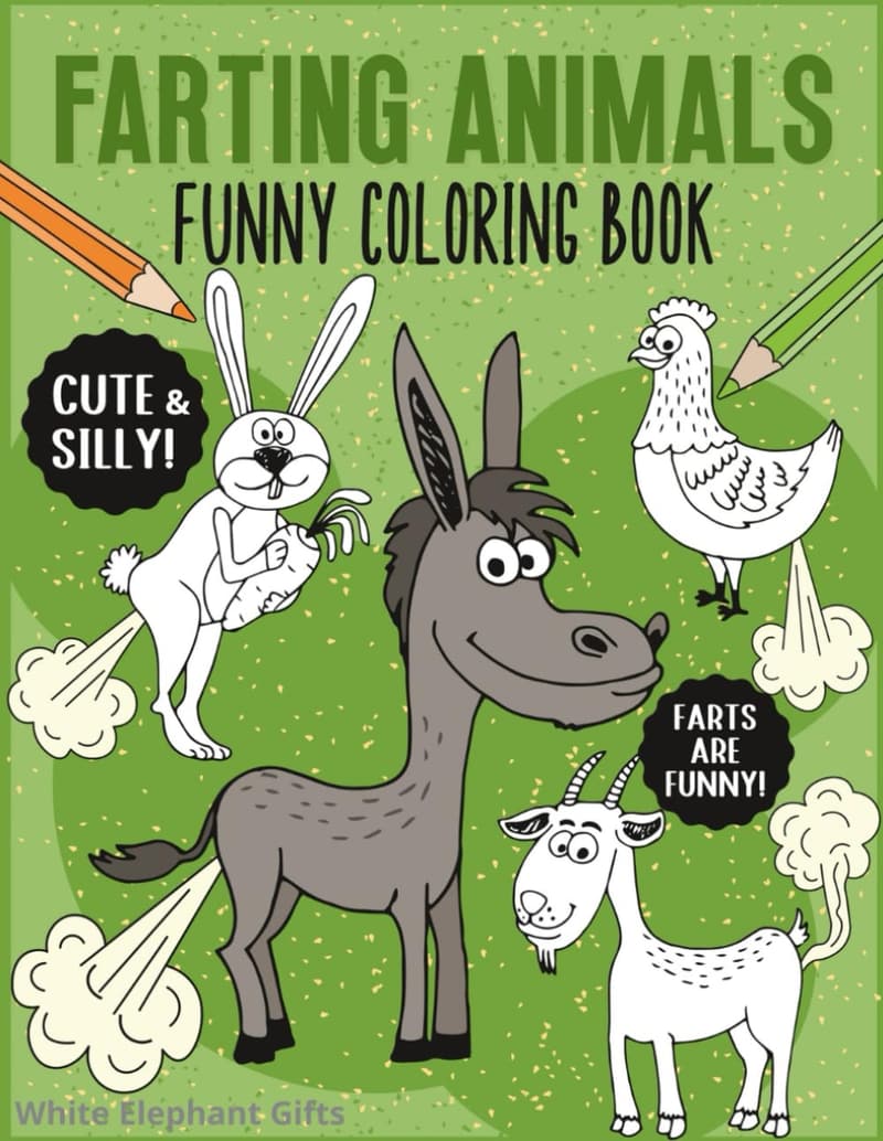 White Elephant: Funny Farting Animals Coloring Book