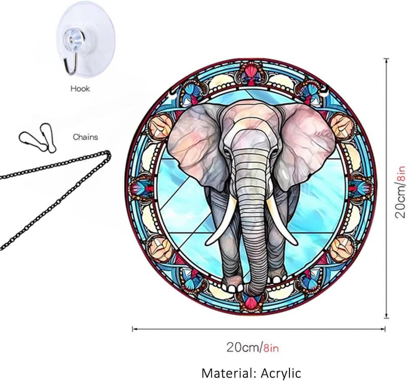 Birthday Elephant Window Hanging Decor for Elephant Lovers