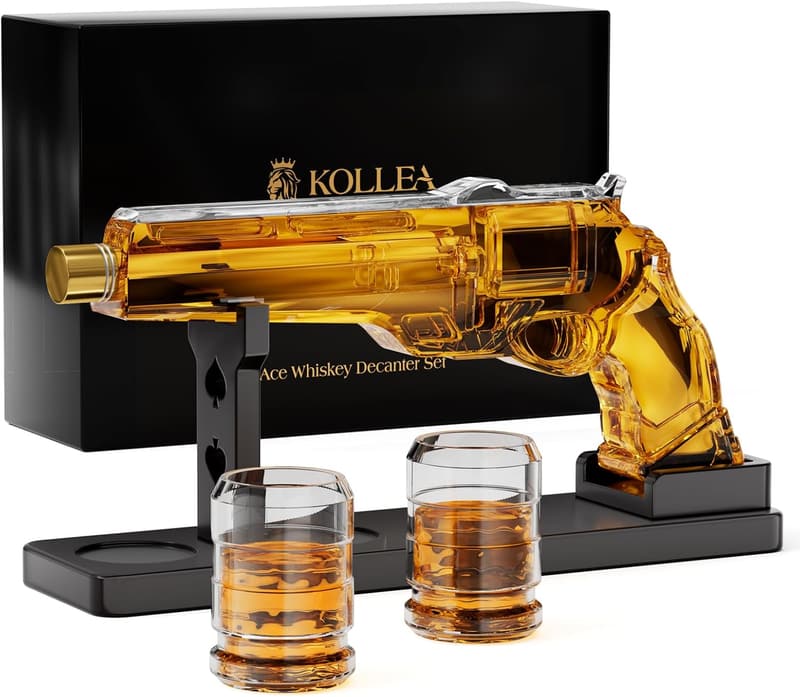 Father's Birthday Gun Whiskey Decanter Set
