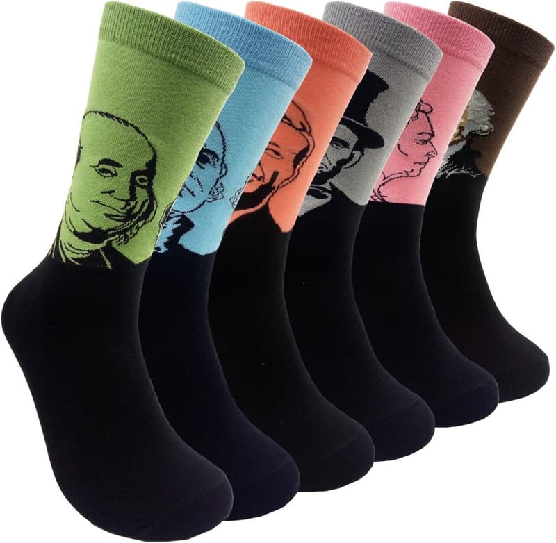 Men's Fun Presidents Dress Socks - Novelty Cotton