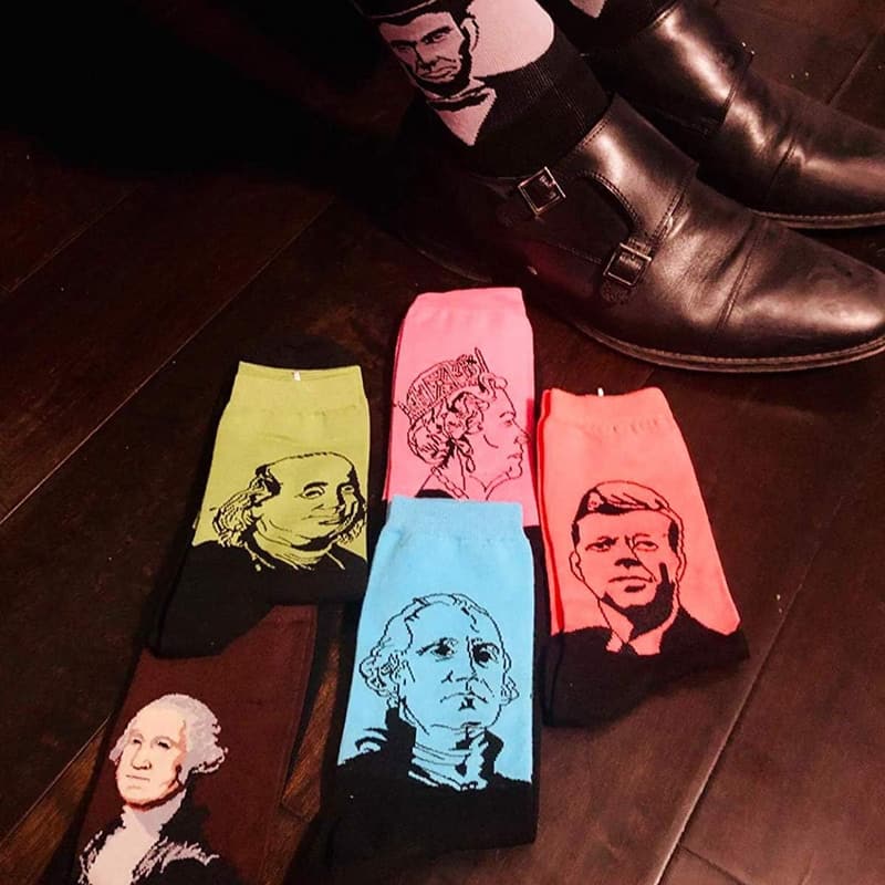 Men's Fun Presidents Dress Socks - Novelty Cotton