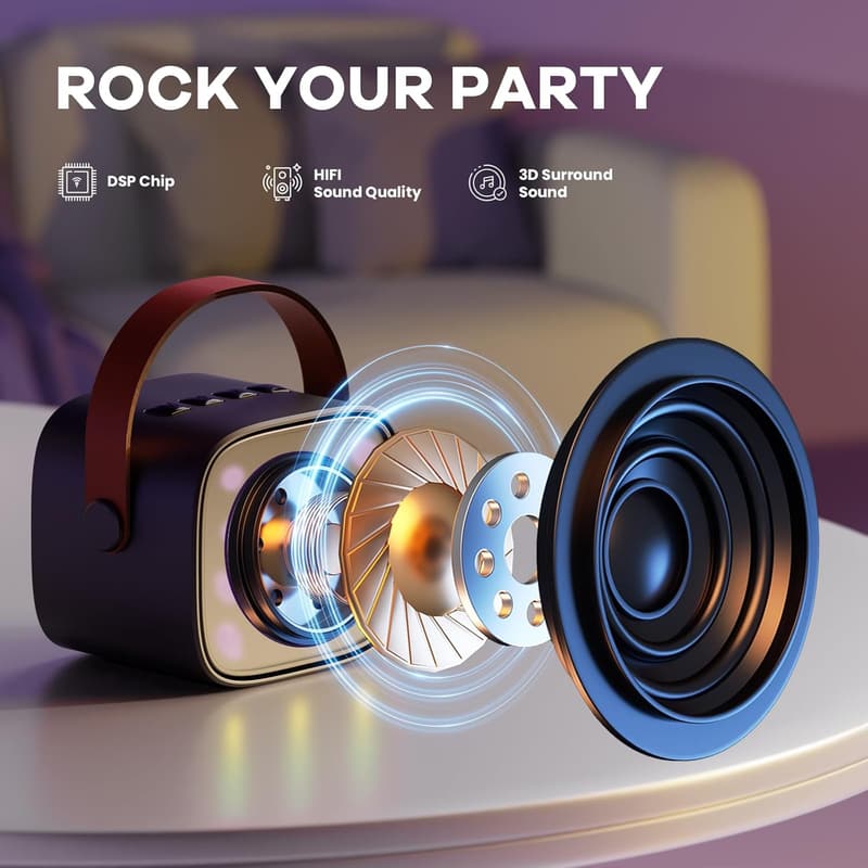 Birthday Karaoke Machine Set: Wireless Mics & Bluetooth Speaker