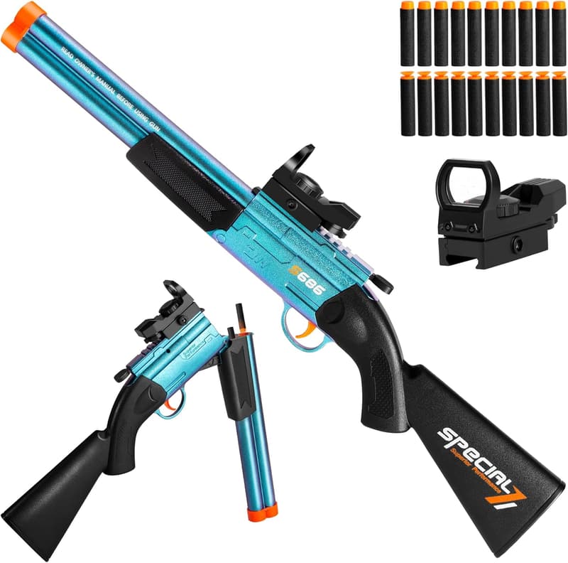 Holiday Toy Shotgun with Scope & 20 Darts for Kids