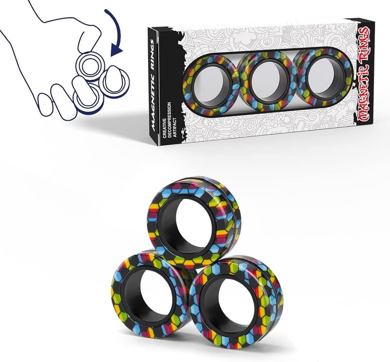Anxiety Relief Magnetic Rings - Fidget Toy Set (3PCS)