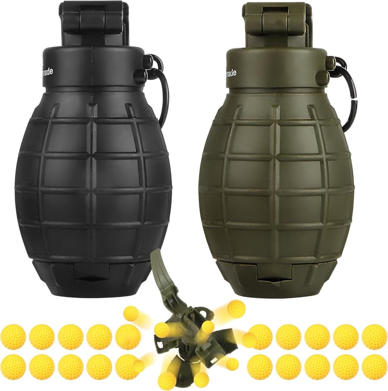 Nerf Battle Refillable Grenade Toy, Set of 2, Age 14+