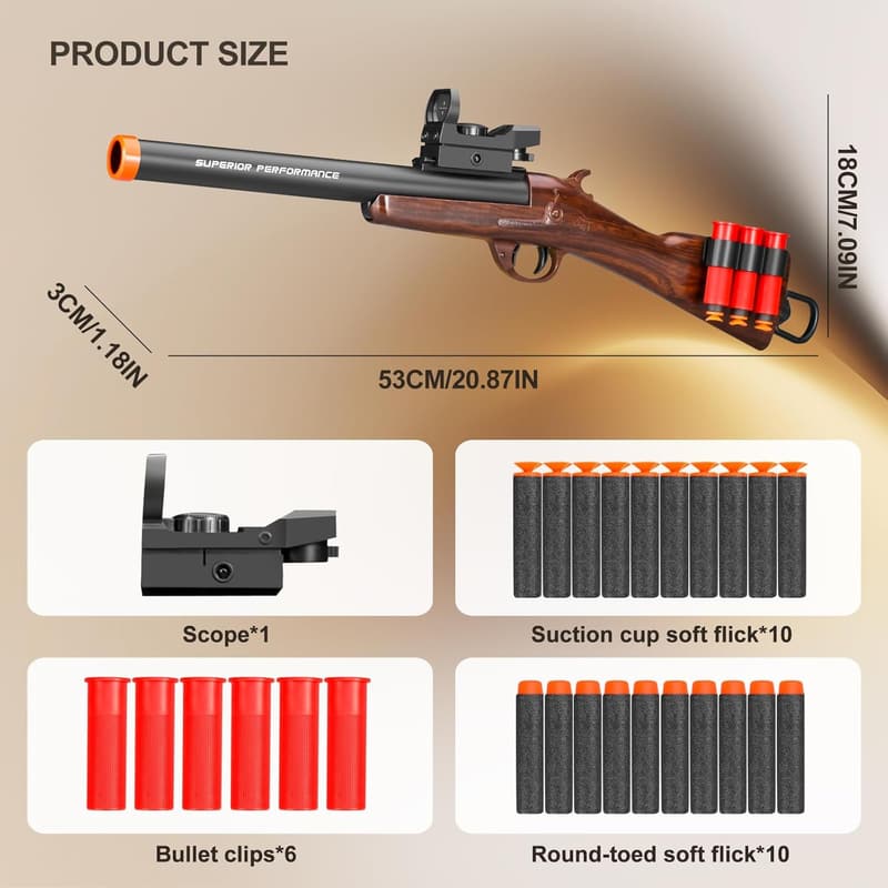 Shooting Game Soft Bullet Toy Gun for Boys 14+