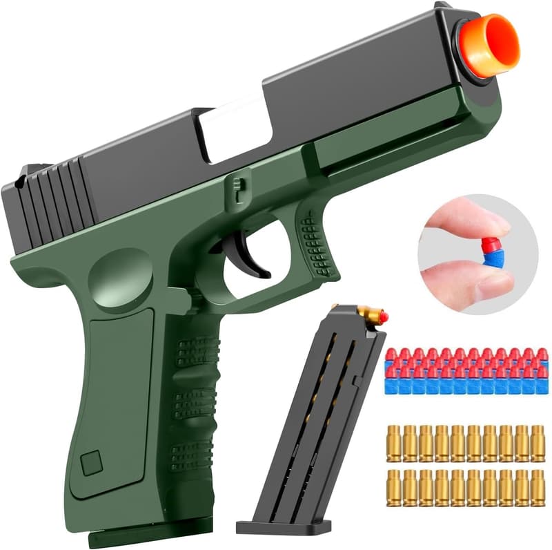 Realistic Toy Pistol with Soft Bullets and Shells