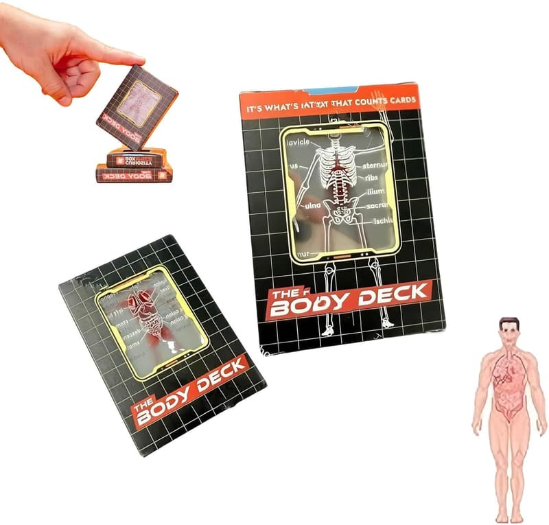 Anatomy 3D Skeleton Playing Cards, Waterproof Deck (2pc)