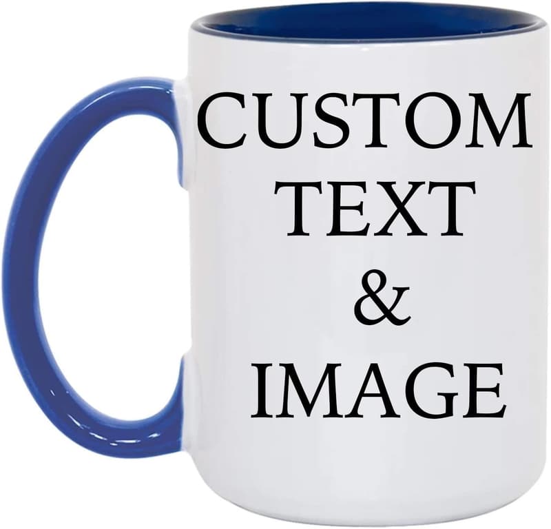Personalized 15 oz Photo Mug with Custom Text