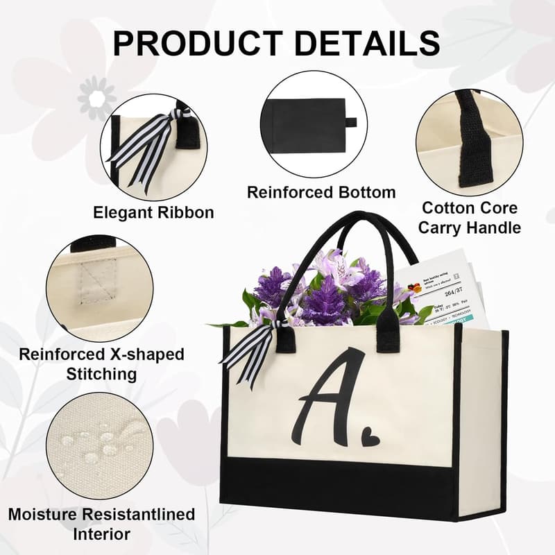 Holiday Personalized Jute Tote Bag for Women