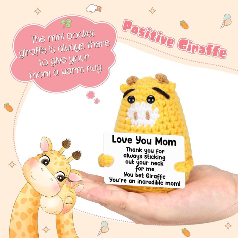 Mother's Day Handmade Crochet Giraffe Gift for Mom