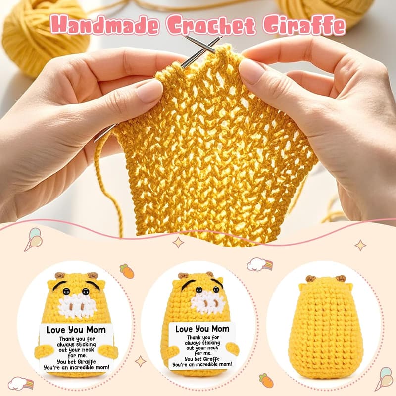 Mother's Day Handmade Crochet Giraffe Gift for Mom