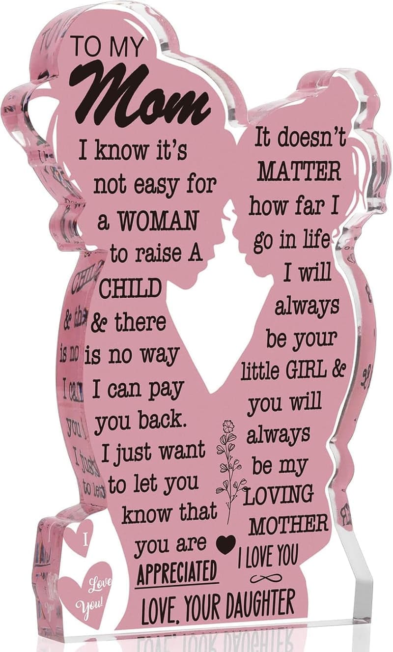Mother's Day Acrylic Plaque from Daughter, 5x3in
