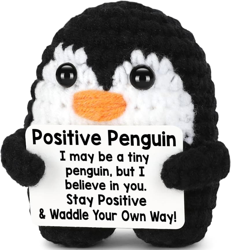 Father's Day Penguin Crochet Decor, Handmade Inspirational Gift