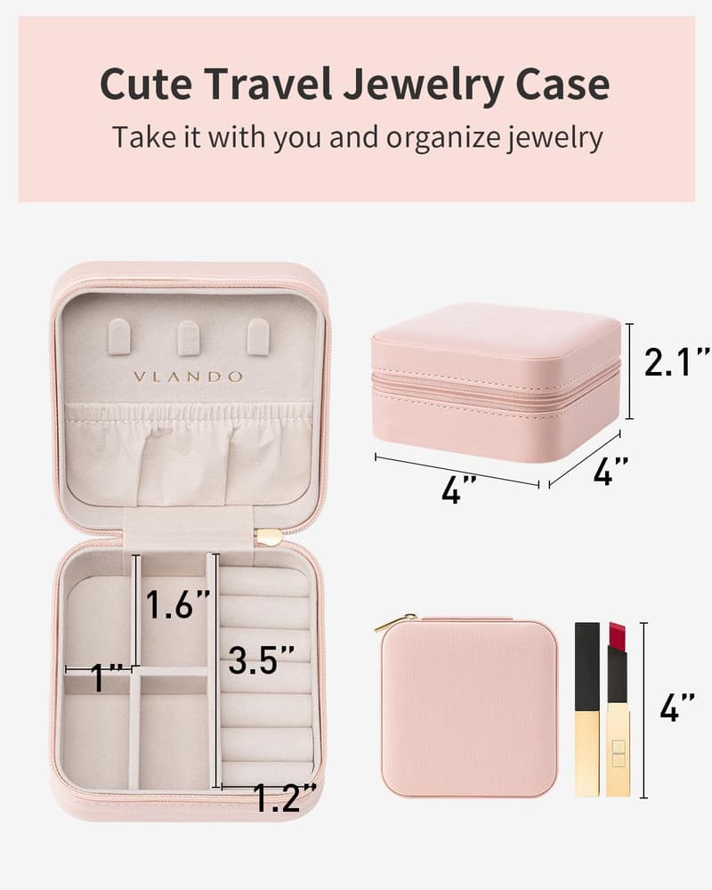 Teacher Appreciation Travel Jewelry Case - Pink