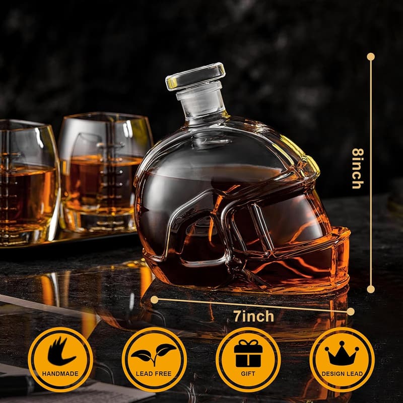 Personalized Football Helmet Decanter Set for Men