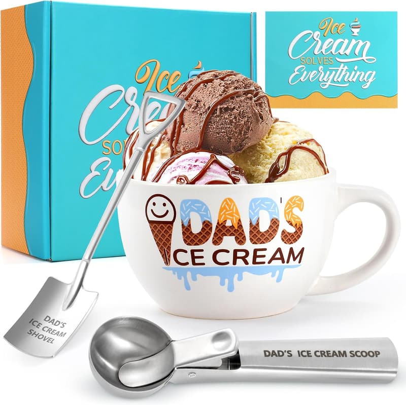 Father's Day Ice Cream Bowl & Scoop Set for Dad