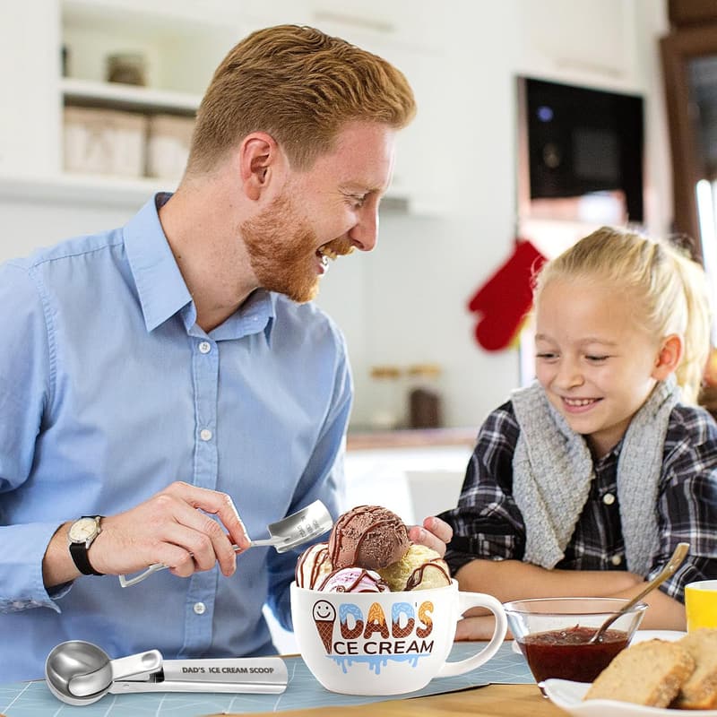 Father's Day Ice Cream Bowl & Scoop Set for Dad
