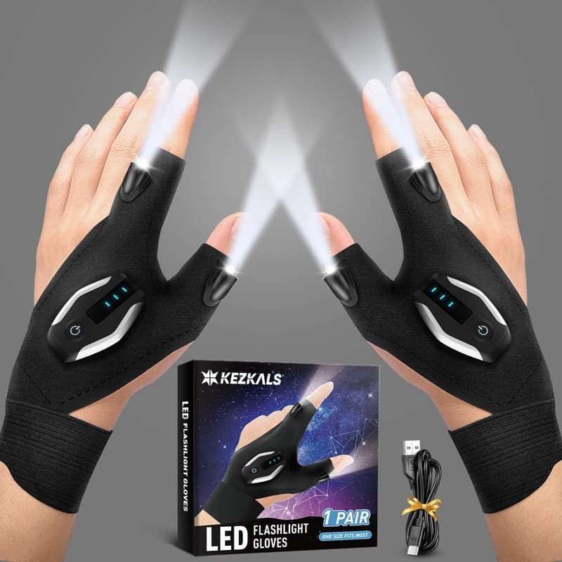 Father's Day Rechargeable Flashlight Gloves for Dad
