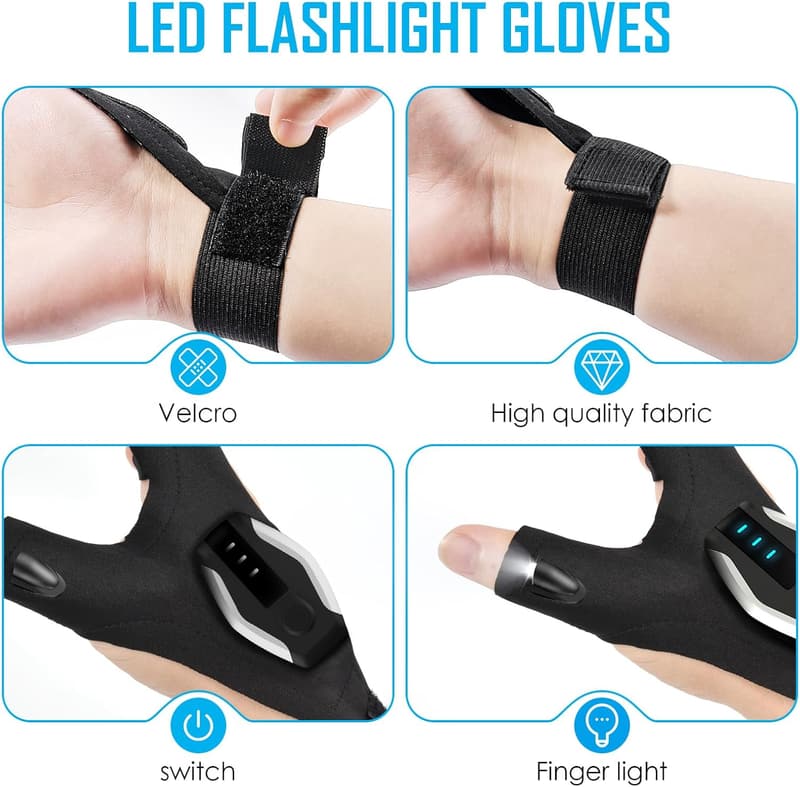 Father's Day Rechargeable Flashlight Gloves for Dad