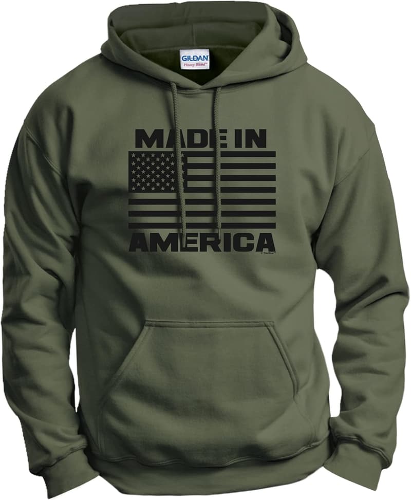 American Flag Long Sleeve Hoodie with Pocket