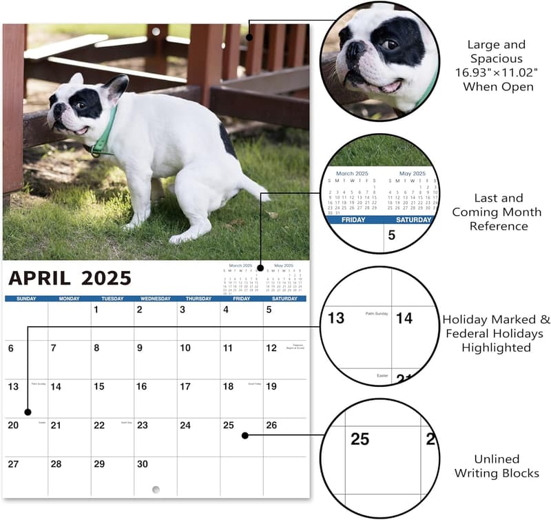 2025 Pooping Dogs Gag Calendar, White Elephant Gift