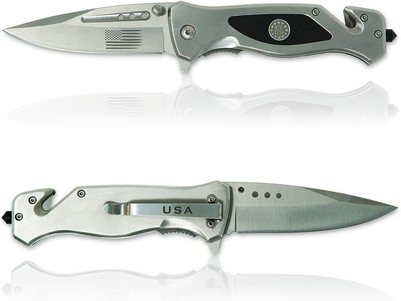 Tactical Folding Knife - USA Flag, Stainless Steel