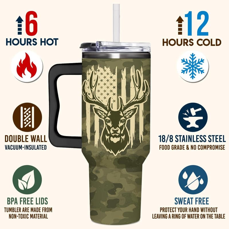 Christmas Dad Tumbler 40oz with Handle